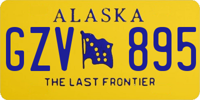 AK license plate GZV895