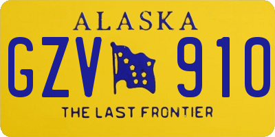 AK license plate GZV910