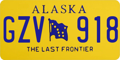 AK license plate GZV918