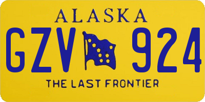 AK license plate GZV924