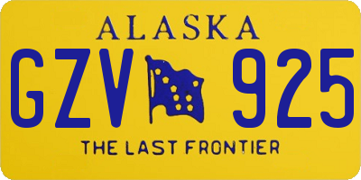 AK license plate GZV925