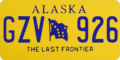 AK license plate GZV926