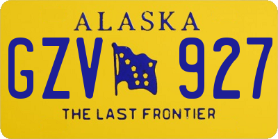 AK license plate GZV927