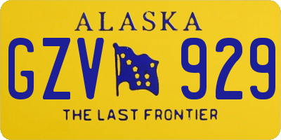 AK license plate GZV929