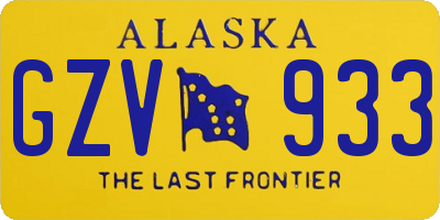 AK license plate GZV933