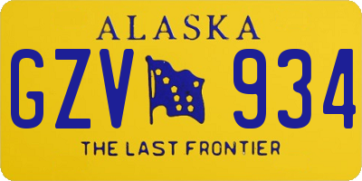 AK license plate GZV934