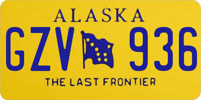 AK license plate GZV936