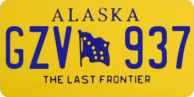 AK license plate GZV937