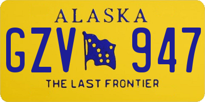 AK license plate GZV947