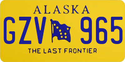 AK license plate GZV965