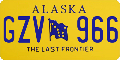 AK license plate GZV966