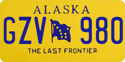 AK license plate GZV980