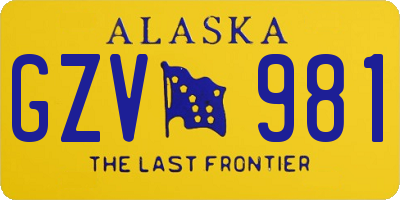 AK license plate GZV981