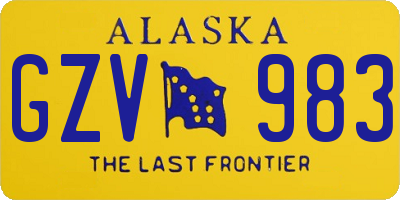 AK license plate GZV983