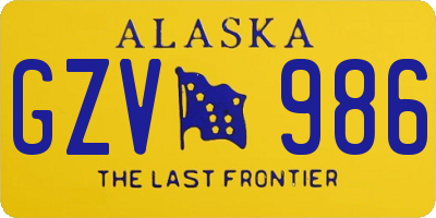 AK license plate GZV986