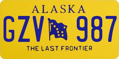 AK license plate GZV987