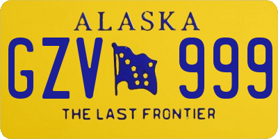 AK license plate GZV999