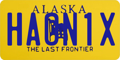 AK license plate HAON1X