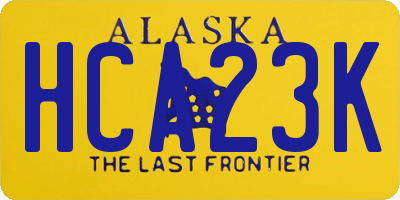 AK license plate HCA23K