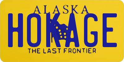 AK license plate HOKAGE