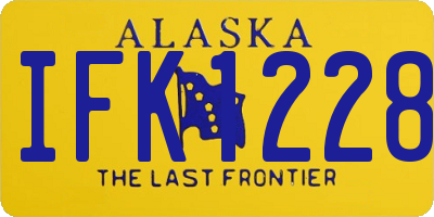 AK license plate IFK1228