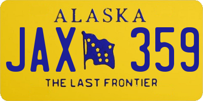 AK license plate JAX359