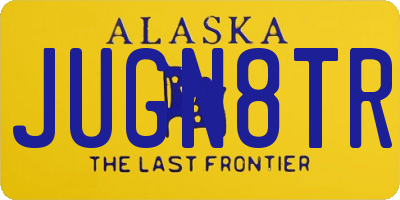 AK license plate JUGN8TR