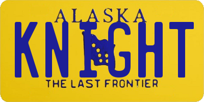 AK license plate KNIGHT