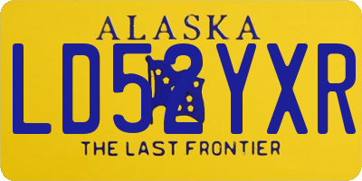 AK license plate LD52YXR