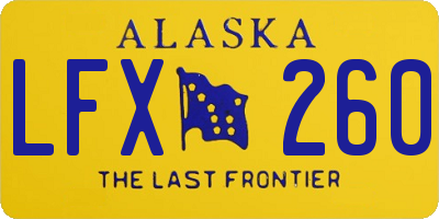 AK license plate LFX260