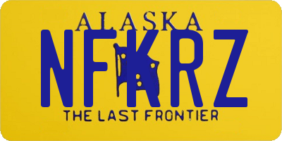 AK license plate NFKRZ