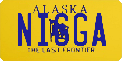 AK license plate NIGGA