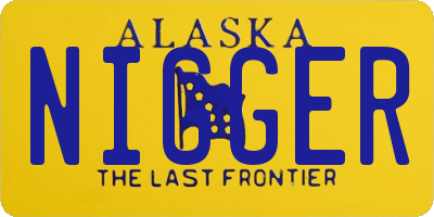 AK license plate NIGGER