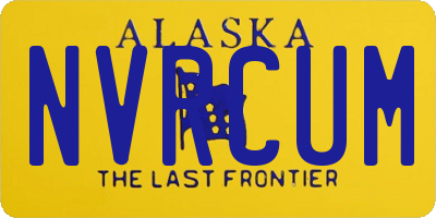 AK license plate NVRCUM