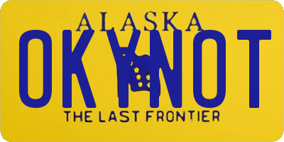 AK license plate OKYNOT