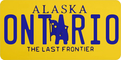 AK license plate ONTARIO