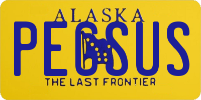 AK license plate PEGSUS