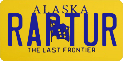 AK license plate RAPTUR