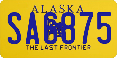 AK license plate SA6875