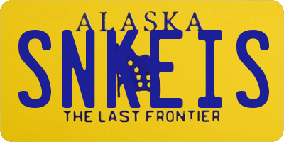 AK license plate SNKEIS