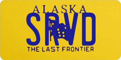 AK license plate SRVD