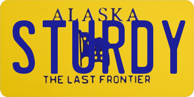 AK license plate STURDY