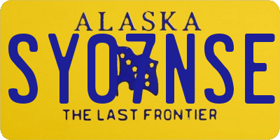 AK license plate SY07NSE