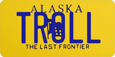 AK license plate TROLL