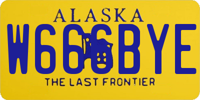 AK license plate W666BYE