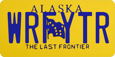 AK license plate WRFYTR