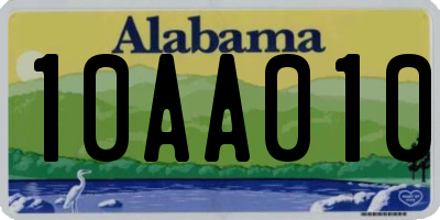 AL license plate 10AA010