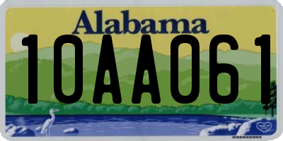 AL license plate 10AA061