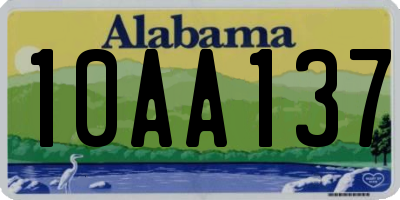 AL license plate 10AA137