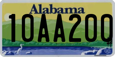 AL license plate 10AA200